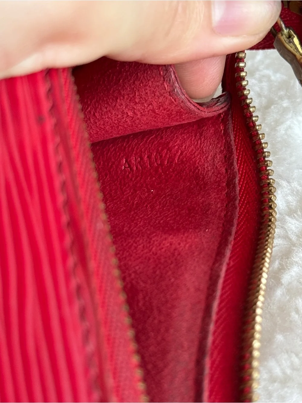 Louis Vuitton Red Epi Leather Mini Pochette with Top Handle